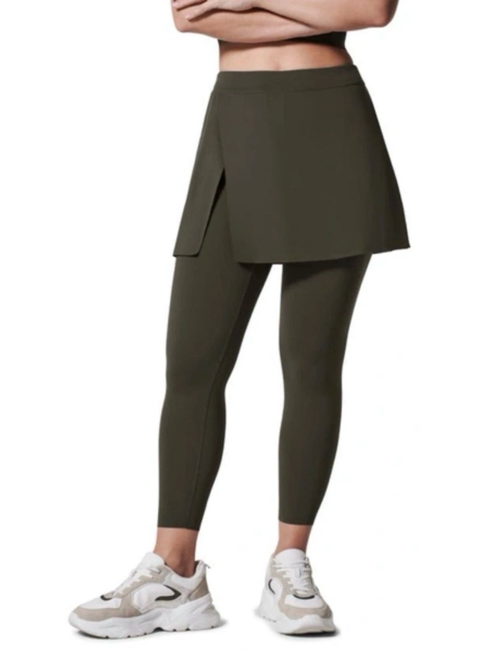 SPANX Booty Boost Skirt Palm Green 7/8 Leggings, Capri Skort Legging, Size XL